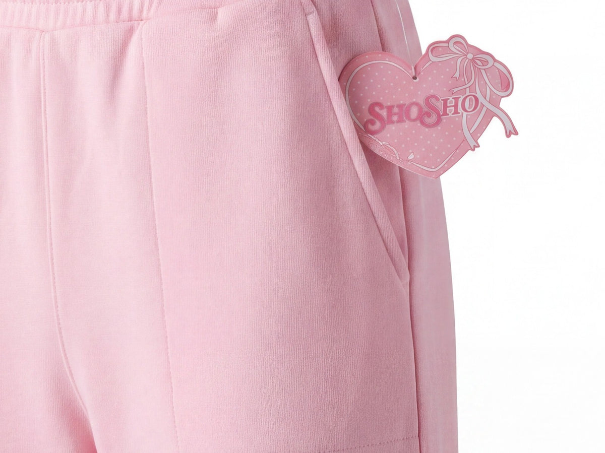 ShoSHo Girls Pink Fleece Cargo Jogger Pants Size 7, 8, 10, 12 Sweatpants