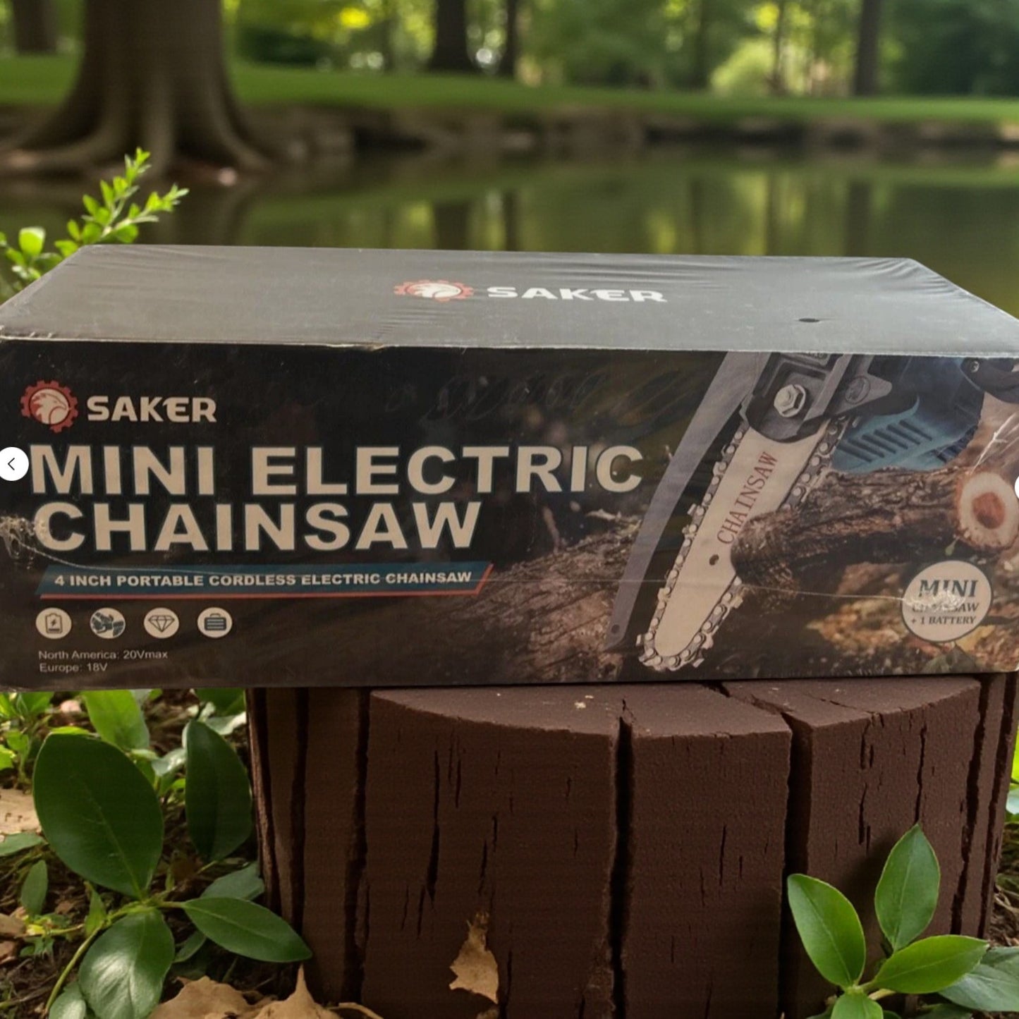 Saker 4" Mini Chainsaw, Portable Electric Chainsaws Cordless Handheld - Blue