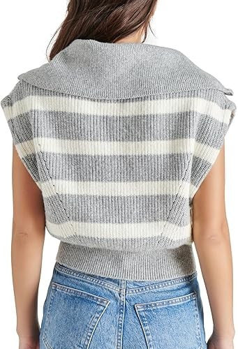 Steve Madden Women's Apparel Marant Sweater Grey and White