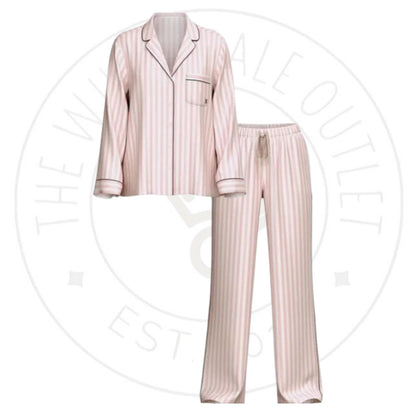NWT Victoria’s Secret Glazed Satin Pajama set Pants or Shorts PINK ICONIC STRIPE