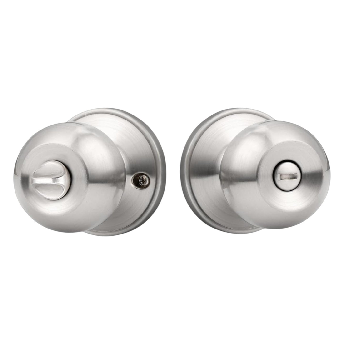 Brushed Nickel Doorknob, round Ball Privacy Knobs, Interior Keyless Door Lockset