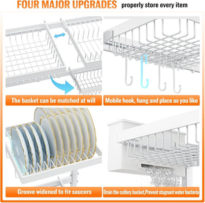 Over Sink Dish Drying Rack, Expandable Large Drying Rack, Suitable 4 Most Sinks
