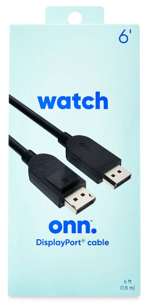 Onn 6' DisplayPort Cable