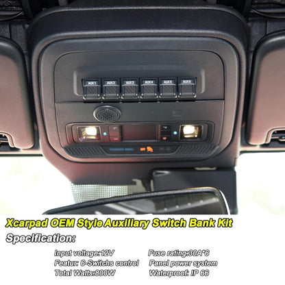 6 Gang Auxiliary Switch Panel Kit for Ford Bronco 2021-2026 Upfitter Switches