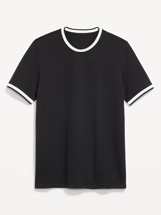 OLD NAVY Men's Crew Neck Trim Ringer Pique T-Shirt Tee NWT, Many colors & Sizes