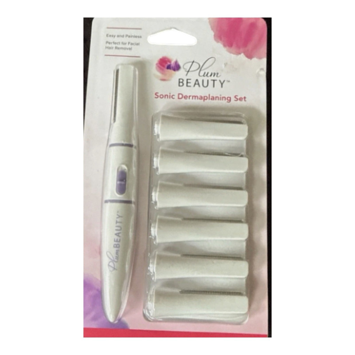 Plum Beauty Sonic Dermaplaning Set Face Razor, 5 Cartridges New