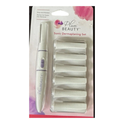 Plum Beauty Sonic Dermaplaning Set Face Razor, 5 Cartridges New
