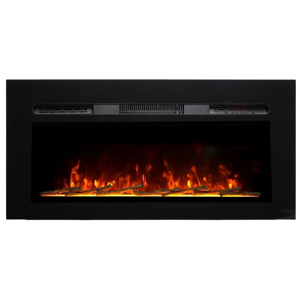 Paramount 36" Front Venting Slim Wall Mount Electric Fireplace-Black