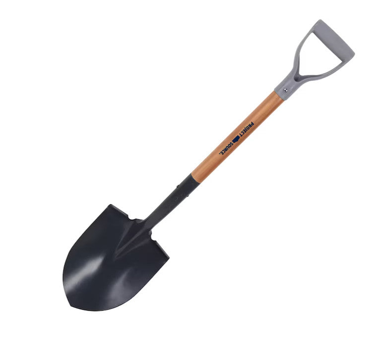 Project Source D-Handle Garden Shovel, Hardwood and Steel 19.75in 3351651