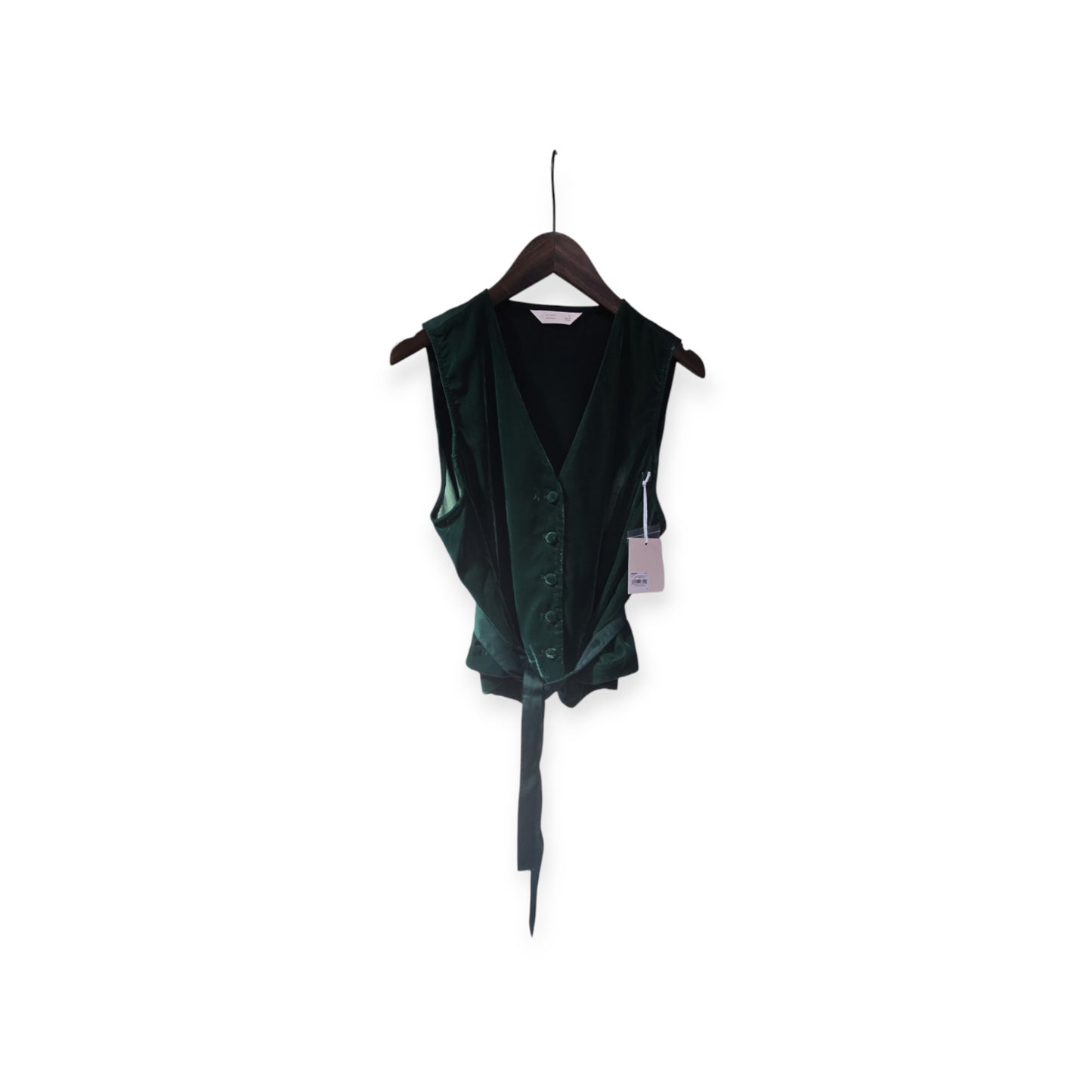 Lauren Conrad 301 Indulgent Green Velvet Vest, L