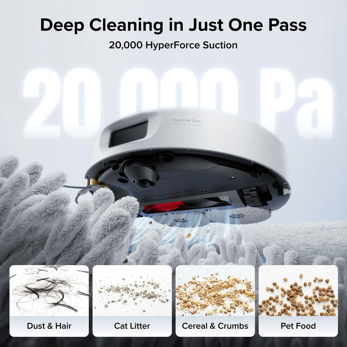 Roborock 2026 Qrevo 2 Pro Robot Vacuum and Mop, 20,000Pa Suction White- NEW!