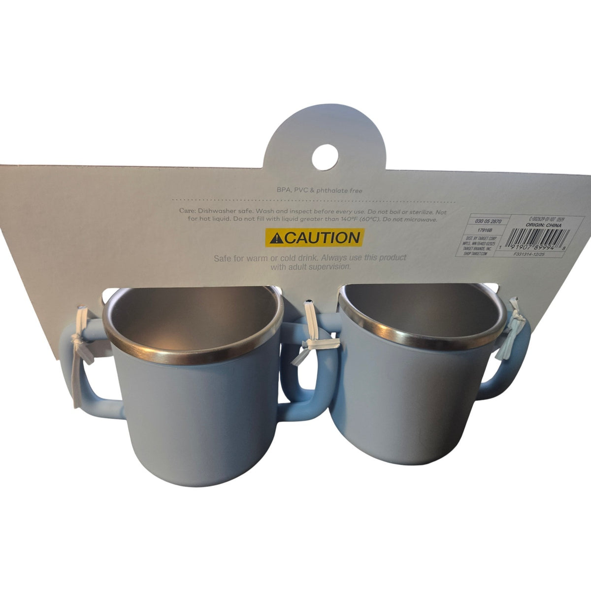Cloud Island 8.1 oz Stainless Steel Cup w/ Removable Sleeve - Blue- Set of 2