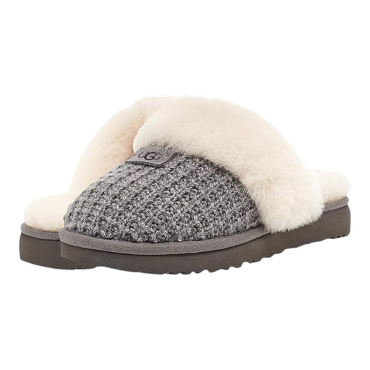 New 100% Authentic UGG Brand Women's Cozy Slippers Soft Knit Shoes Sandals Grey