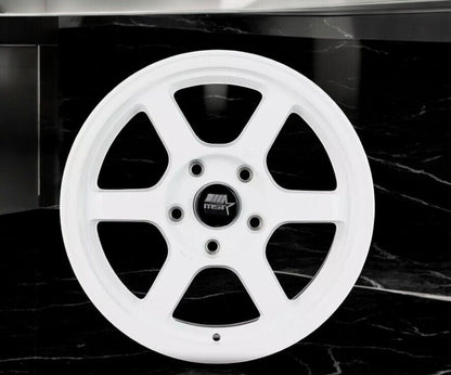 15x8 +35 MST Time Attack 01T -5865-35 Glossy White Wheels (Set of 2)