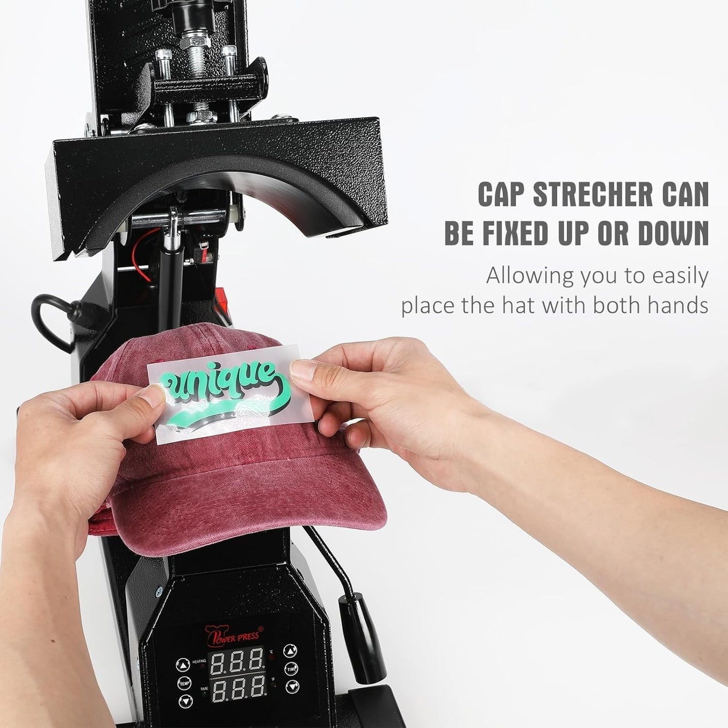 Hat Heat Press Machine for Caps with 2pcs Interchangeable Platens(6.7"x3.8", ...