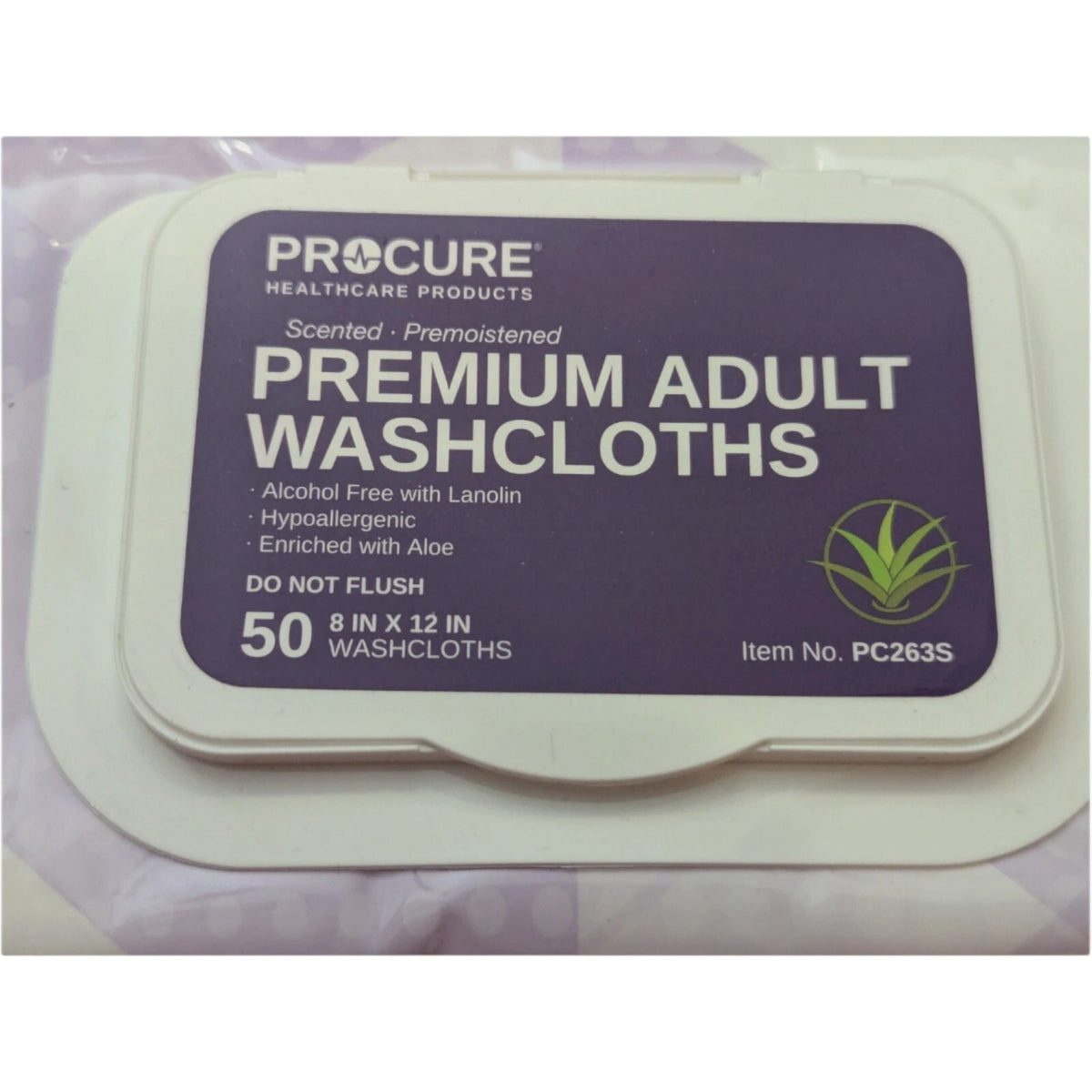 ProCure Premium Adult Washcloths PC263S 8 in x 10 in 50 count exp: 11/2027