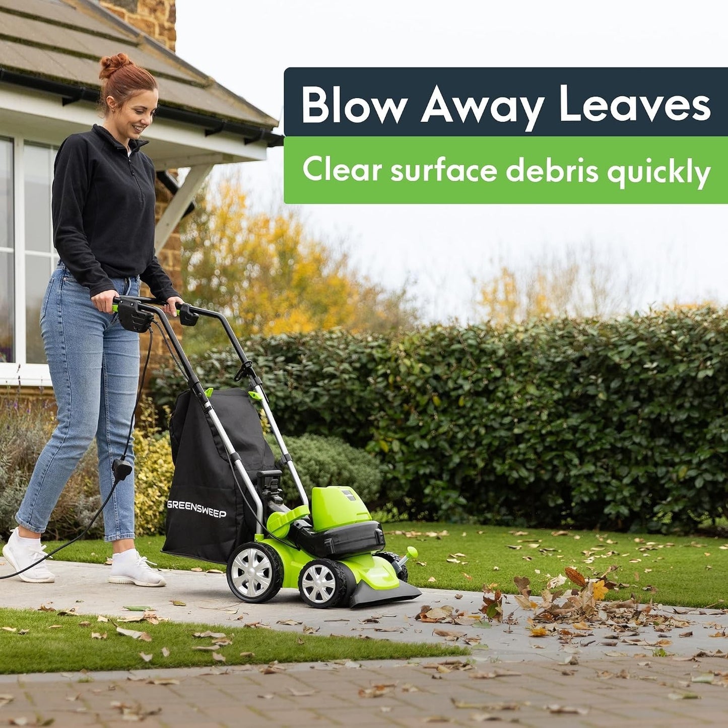 GreenSweep Vac & Blow Compact 3 In 1 Vacuum, Blower & Mulcher For Small Yards
