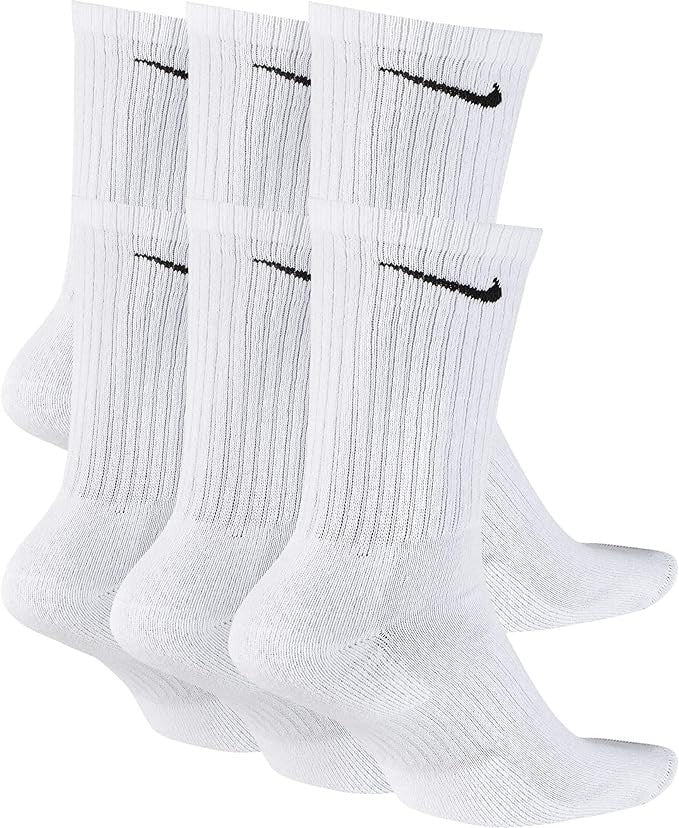 NIKE Dri-FIT Everyday Training 6-Pack Crew Socks Large (8-12) White