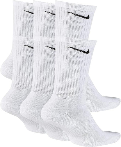 NIKE Dri-FIT Everyday Training 6-Pack Crew Socks Large (8-12) White