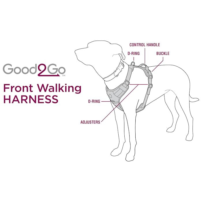 Good2Go Black Front Walking Dog Harness, Medium