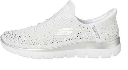 Women's Skechers Slip Ins Summit Brilliant Shine Sneakers Black or White Availab