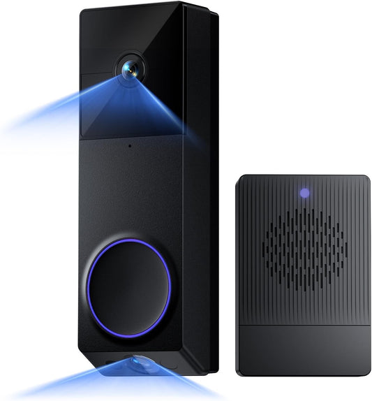 Wyze Wireless Duo Cam Doorbell, Battery,  2 Cameras, 2-Way Audio, Night Vision