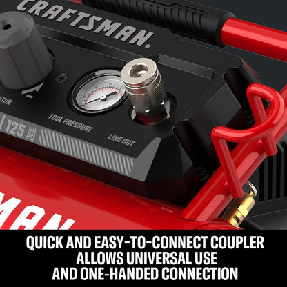 CRAFTSMAN Air Compressor, 2 Gallon Portable Air Compressor 1/3HP Max 125 PSI Oil