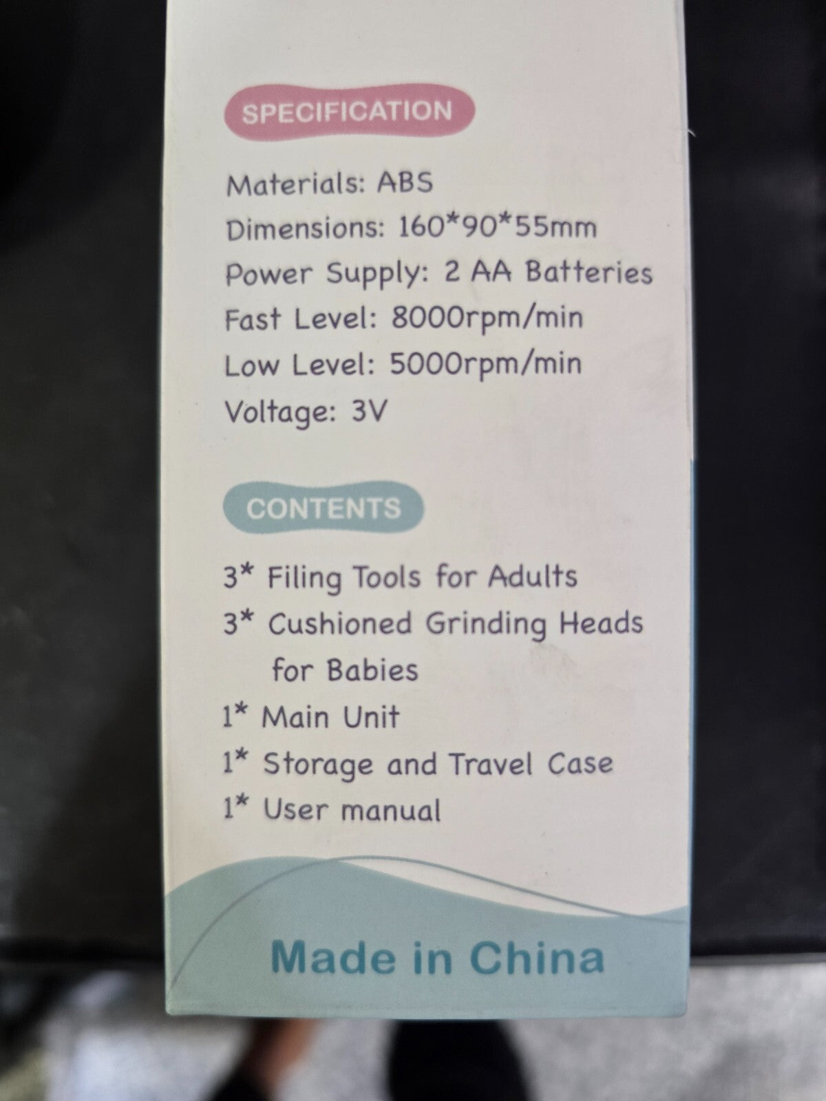 Fansidi Electric Nail Trimmer For Babies, White/Blue