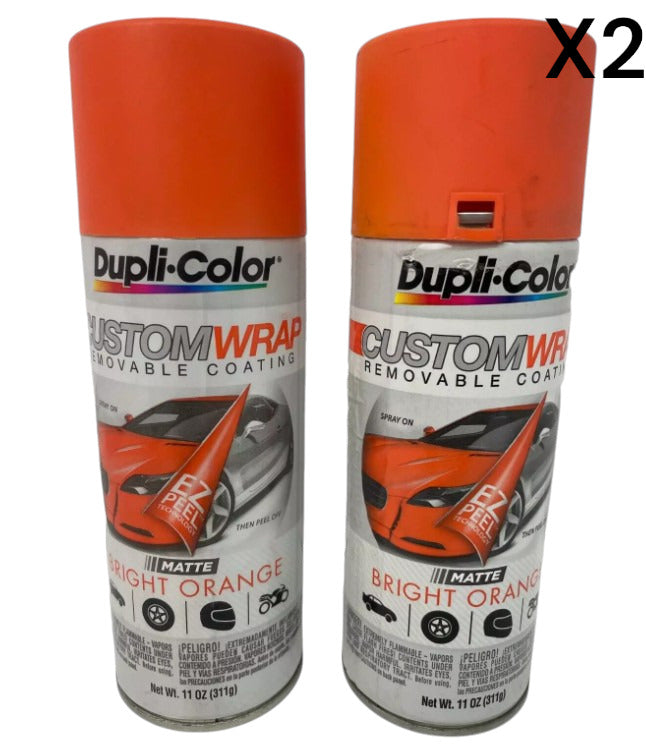 Matte Orange Wheel Wrap Removable Spray Paint Aluminum Metal Plastic Coating 2PK