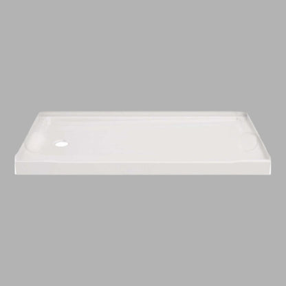 Delta Classic 60 In. L X 32 In. W Alcove Shower Pan W/ Left Drain, Gloss White