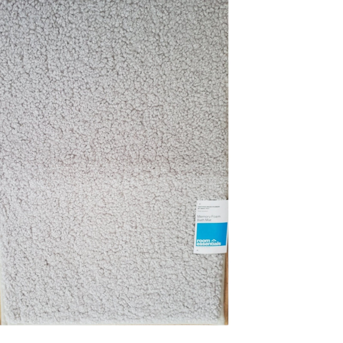 Light Gray Boucle Memory Foam Bath Rug, 17" X 24"