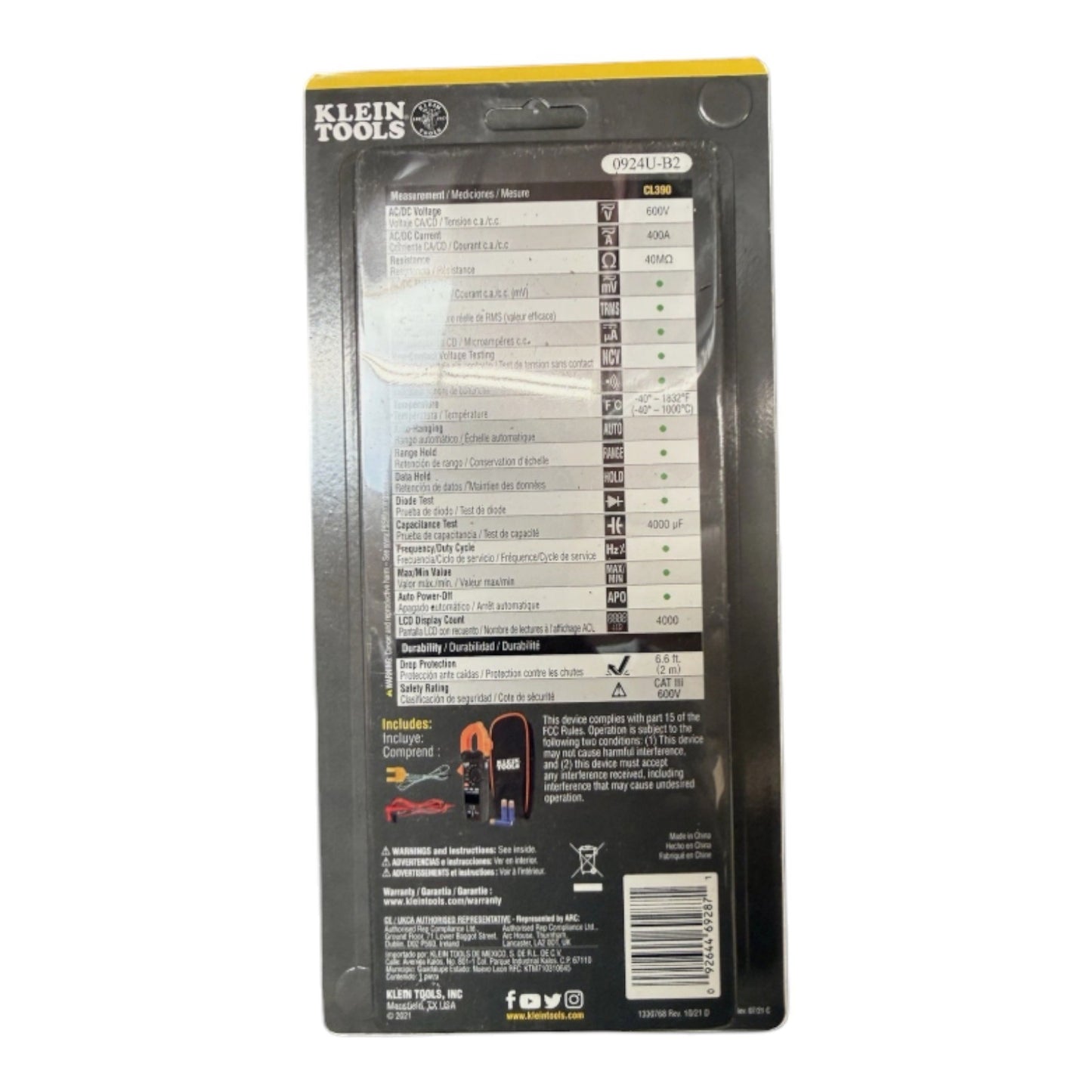 Klein Tools CL390 400A AC/DC Auto Ranging Digital Clamp Meter (BRAND NEW)