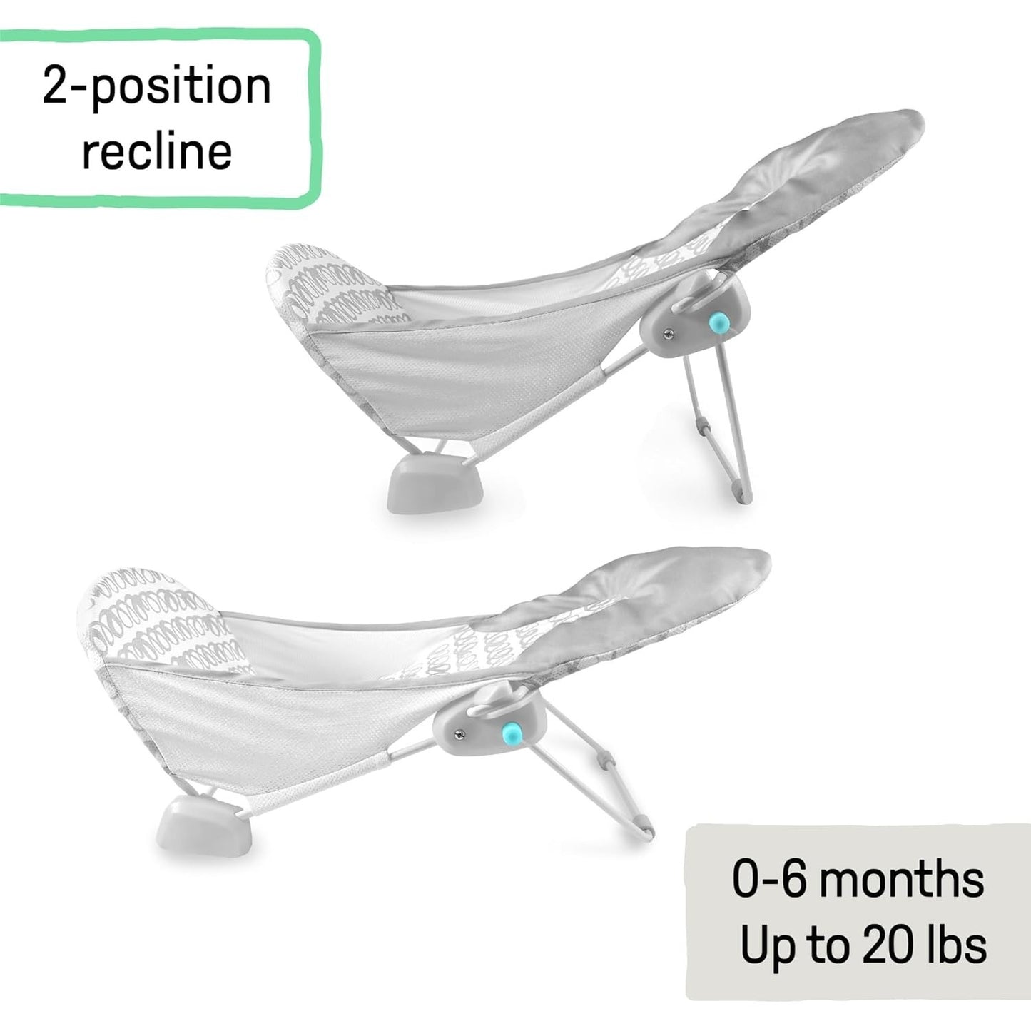 Ingenuity Foldaway 2-Position Baby Bath Seat, Adjustable Support for Sink, Bath