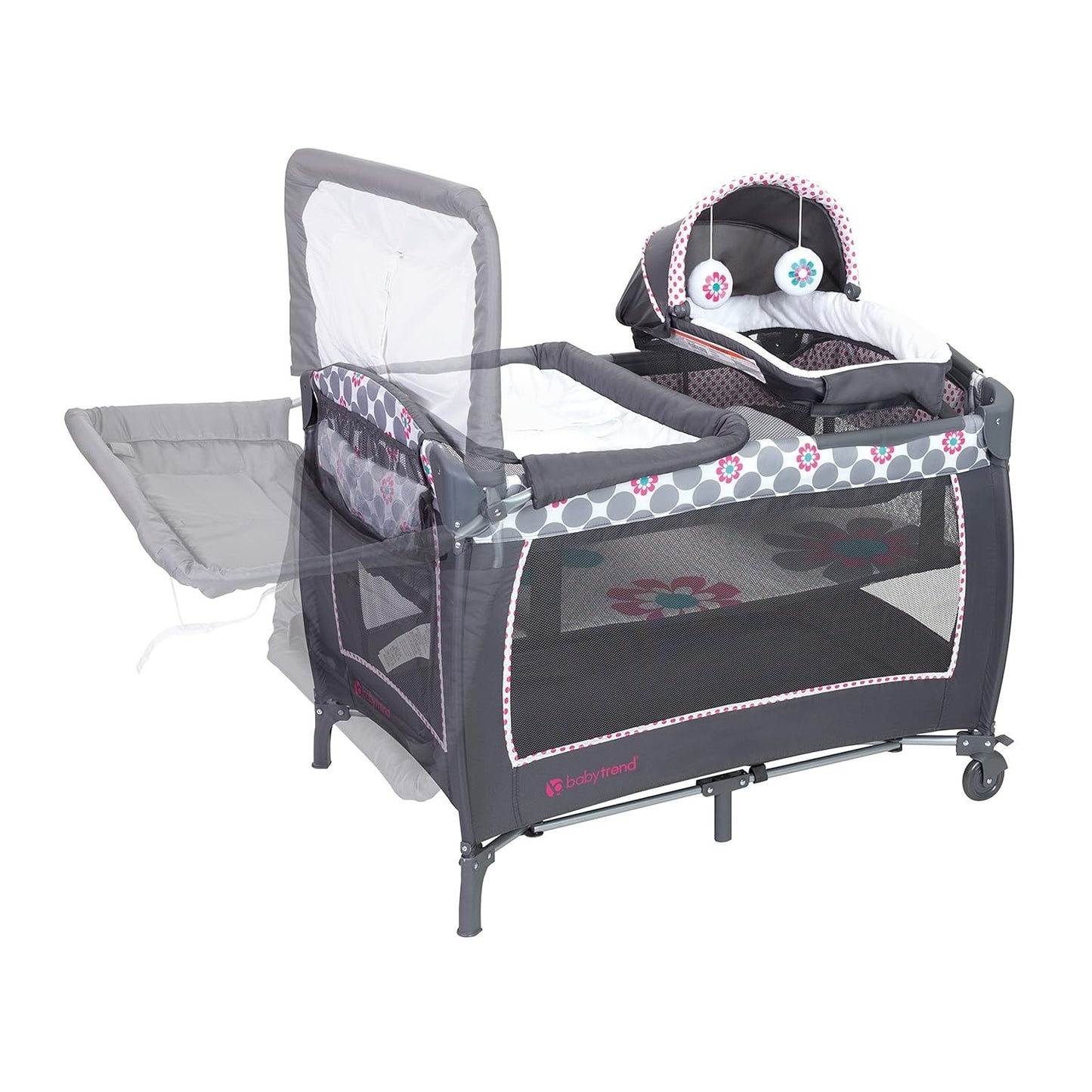 Nursery Center Playard Baby Trend Lil Snooze Deluxe II Daisy Dots - PY86B63C