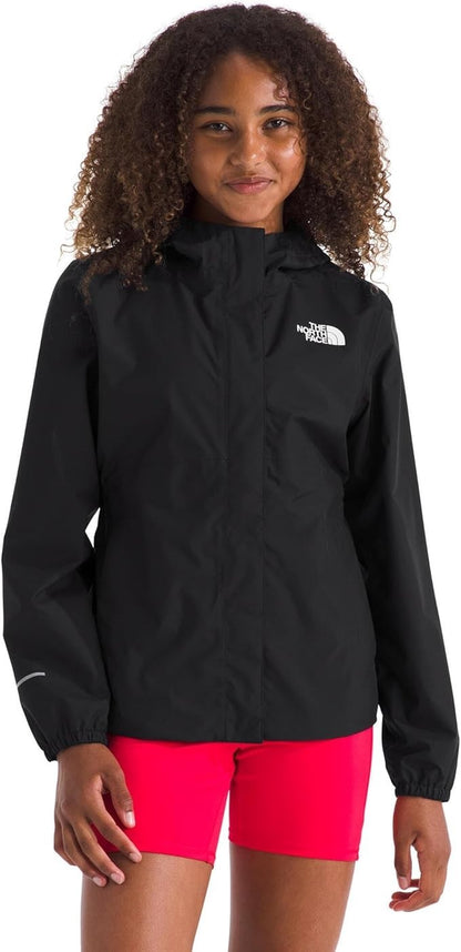 The North Face Girls Antora Rain Jacket Black Size M Waterproof Windproof Hooded