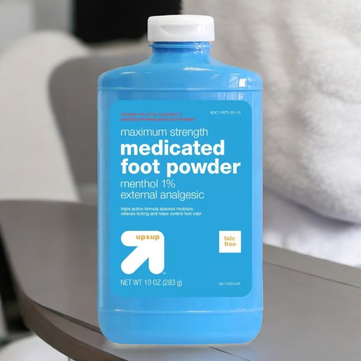Medicated Foot Powder SEALED NEW 10oz Talc Free Up& Up * Compare To Gold Bond