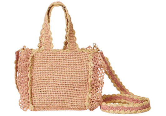 BTB Los Angeles Odesa Mini Tote | Color: Rose/Natural Size: | H6"xW6"xD3"