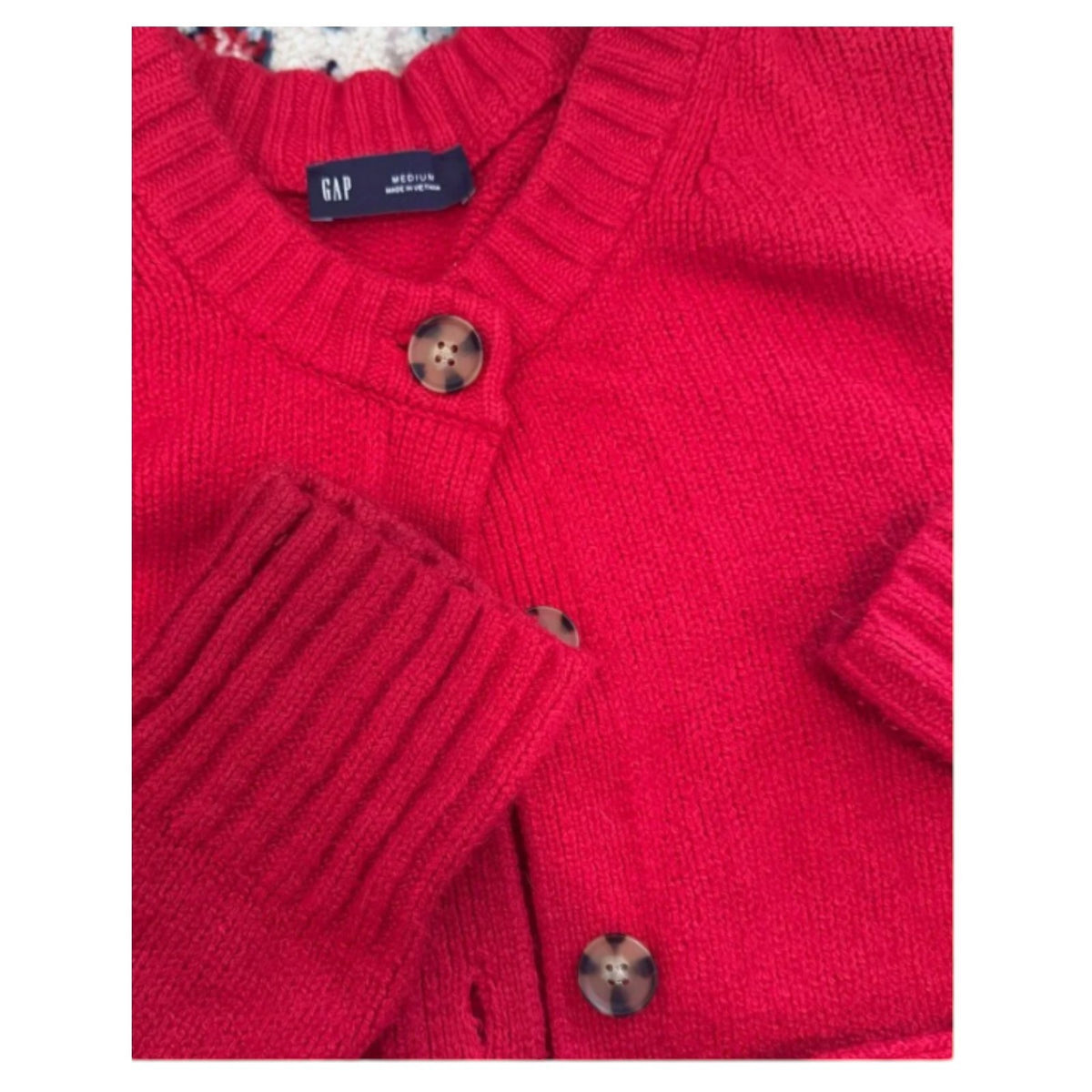 Gap Womens Cozy Button-Front Cashsoft Cardigan - Red - (L Petite) Chunky Knit