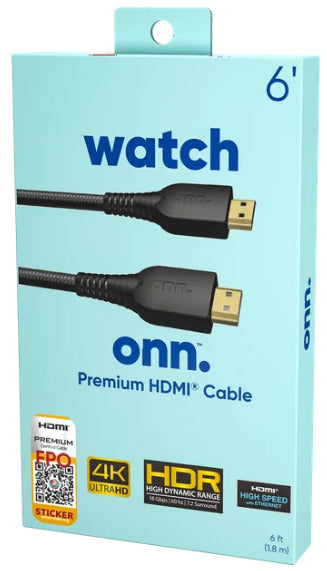 ONN 6'  Premium HDMI Cable