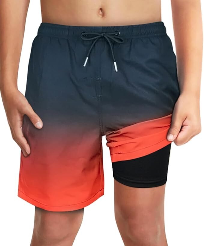 LUCOWEE Boys Swim Bathing Trunks Soft Compression Liner  Swimming Shorts