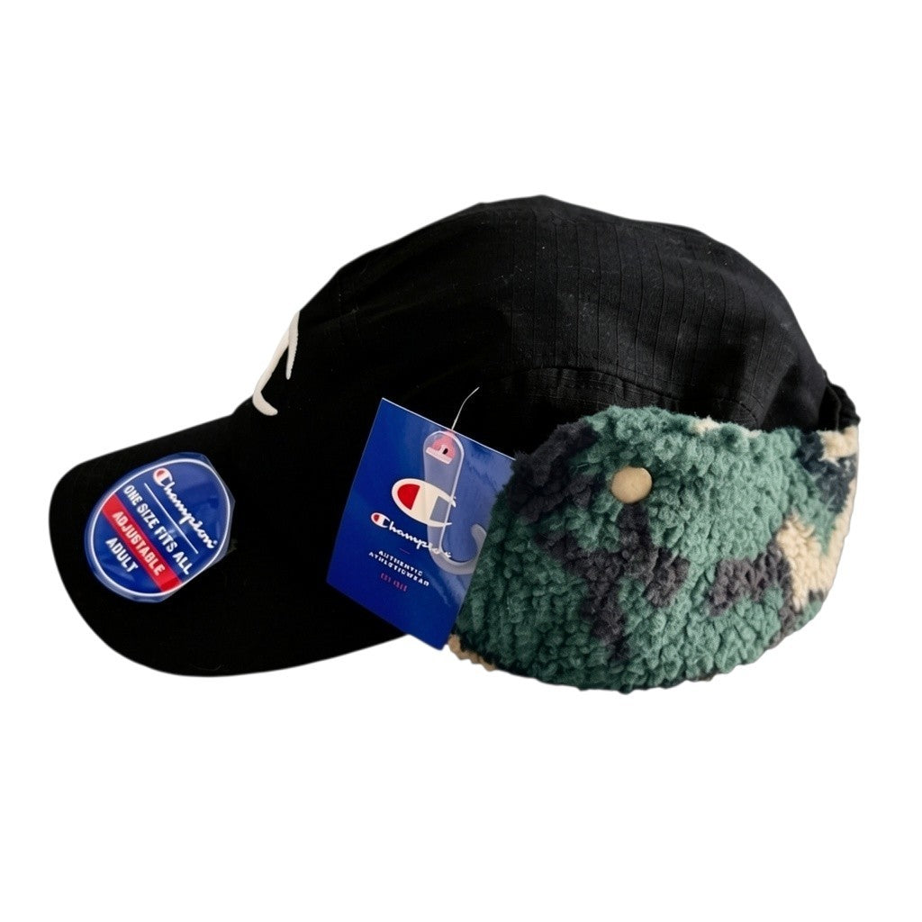 Champion Squall Ear Flap Cap Hat Black Camouflage One Size Fits Most