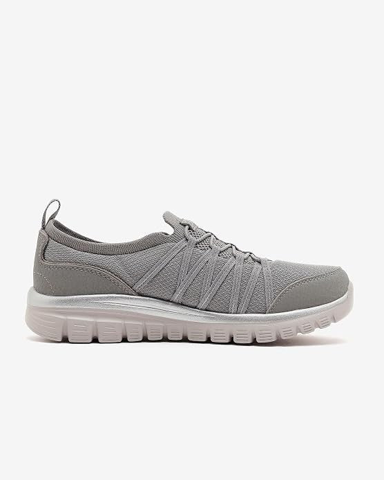 Skechers Women's Graceful Purecrush Slip-On Sneaker Gray/Silver 100888