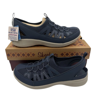 Skechers New Coool Sweet Promise Sandals Womens Sz 7.5 Navy Blue Slip On Shoes