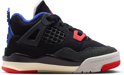 Toddler's Jordan 4 Retro OG Black/Fire Red-Deep Royal Blue (IB4387 003)