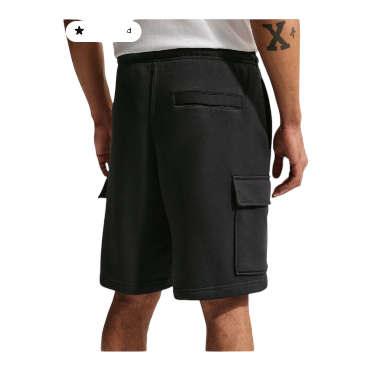MENS NIKE CLUB FLEECE CARGO SHORTS FN3525-010 BLACK/BLACK/WHITE NEW-SIZE XXL