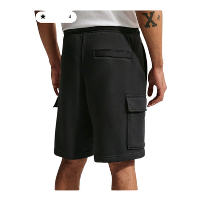 MENS NIKE CLUB FLEECE CARGO SHORTS FN3525-010 BLACK/BLACK/WHITE NEW-SIZE XXL