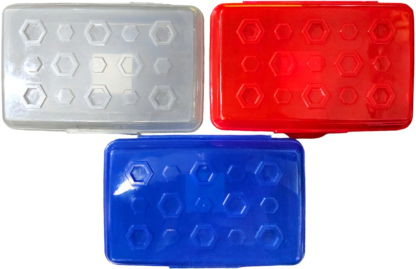 3-PACK ACTIVITY SCHOOL BOXES - GRAY, RED & BLUE