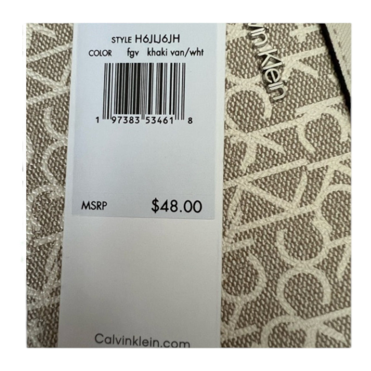 Calvin Klein Wristlet Khaki Vanilla & White