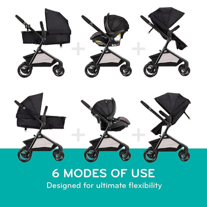 Evenflo Pivot Modular Travel System with LiteMax Infant Car Seat with Anti-Rebou