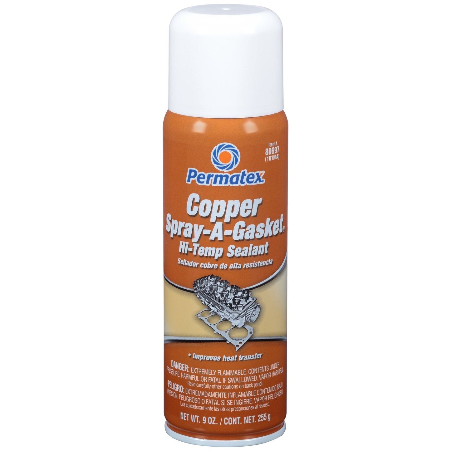 Permatex 80697 Copper Spray-A-Gasket Hi-Temp Adhesive Sealant, 12 oz. Aerosol C